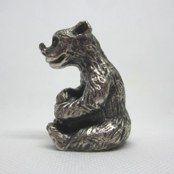 Ampersand Pewter Bear with Honey Pot miniature pewter figurine - Picture 3 of 7